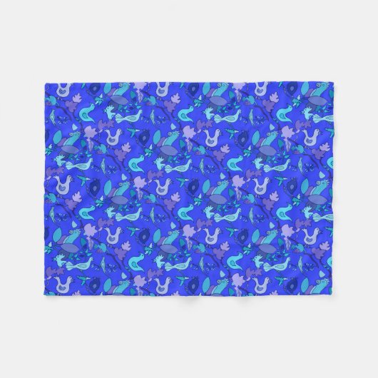 Blaue Vögel Fleecedecke (Vorderseite (Horizontal))