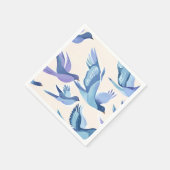 Blaue Vögel fliegen | Moderne Aquarellmalerei Serviette (Ecke)