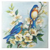 Blaue Vogel-Fliese Fliese (Vorderseite)