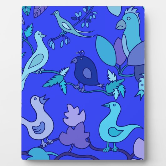Blaue Vögel Fotoplatte (Vorderseite)