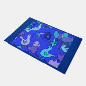 Blaue Vögel Fußmatte (Schrägansicht)