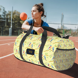 Blaue Vögel Gelbe Duffle-Tasche Duffle Bag