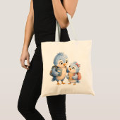 Blaue Vogel-Geschwister Canvas Shopper Tragetasche (Vorderseite (Produkt))