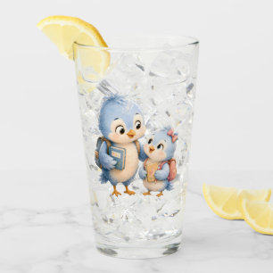 Blaue Vogel-Geschwister-Glas-Tasse Glas
