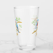 Blaue Vögel Glas (Rechts)