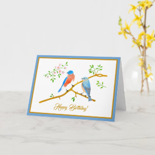 Blaue Vögel Grußkarte Karte