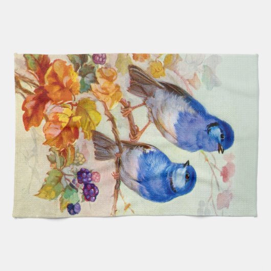 Blaue Vögel Handtuch (Horizontal)