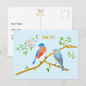 Blaue Vögel Hellblau Postkarte (Vorne/Hinten)