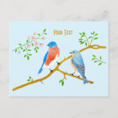 Blaue Vögel Hellblau Postkarte (Vorderseite)