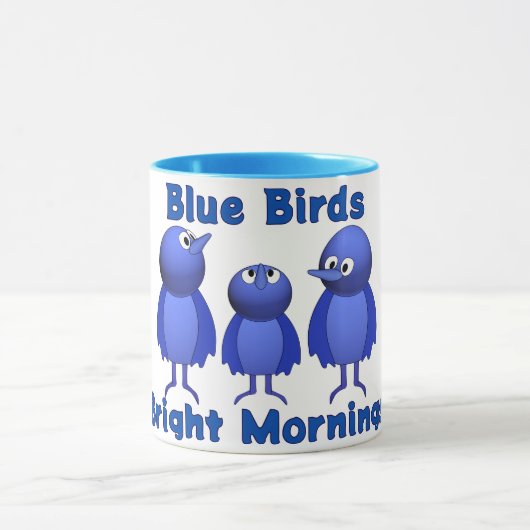 Blaue Vögel, helle Morgens Tasse (Zentrum)