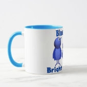Blaue Vögel, helle Morgens Tasse (Links)