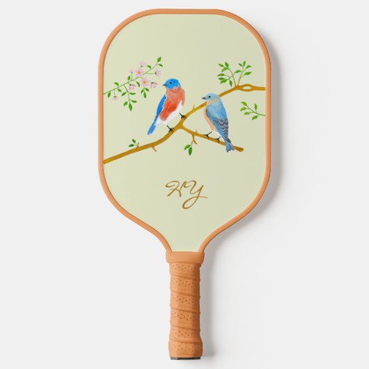 Blaue Vögel Hellgrüne Pickleball-Schläger Pickleball Schläger (Vorderseite)