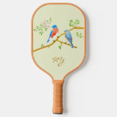 Blaue Vögel Hellgrüne Pickleball-Schläger Pickleball Schläger (Rückseite)