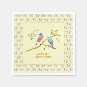 Blaue Vögel Herzlichen Glückwunsch zum Jahrestag Serviette