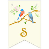 Blaue Vögel Hochzeitsfähnchen Bunting Flaggen (Zweite Fahne)