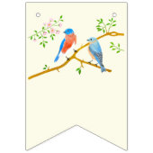 Blaue Vögel Hochzeitsfähnchen Bunting Flaggen (Erste Fahne)