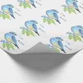 Blaue Vögel im Wasser Geschenkpapier (Ecke)
