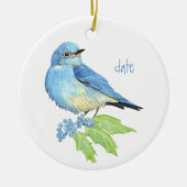 Blaue Vögel im Wasser Keramikornament (Vorne)