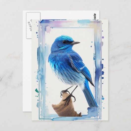 Blaue Vögel im Wasser Postkarte (Vorne/Hinten)
