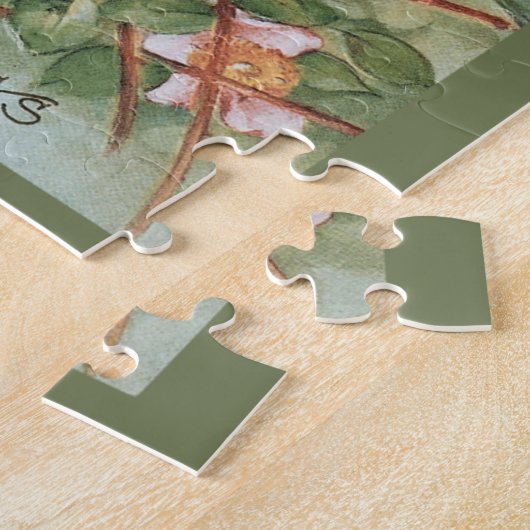 Blaue Vögel in Cherry Blossom Bäume Ostern Grüße Puzzle (Seite)