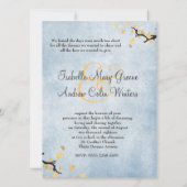 Blaue Vögel in der Liebe Einladung (Rückseite)