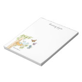 Blaue Vögel in einem Baumbeschild Notizblock (Rotiert)