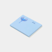 Blaue Vögel in Herzform Post-it Klebezettel (angewinkelt)