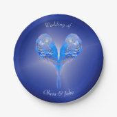 Blaue Vögel in nachtblauer Farbe Pappteller (Vorderseite)