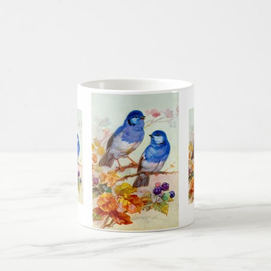 Blaue Vögel Kaffeetasse (Mittel)