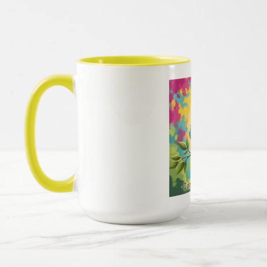 Blaue Vogel-Kaffeetasse Zitat Tasse (Links)