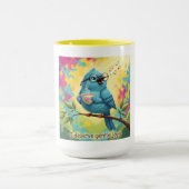 Blaue Vogel-Kaffeetasse Zitat Tasse (Zentrum)