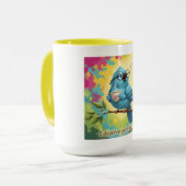 Blaue Vogel-Kaffeetasse Zitat Tasse (Vorderseite Links)