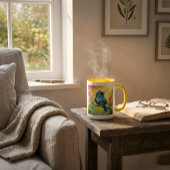 Blaue Vogel-Kaffeetasse Zitat Tasse