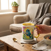 Blaue Vogel-Kaffeetasse Zitat Tasse