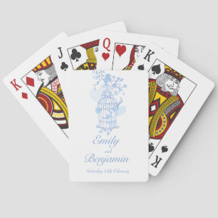 Blaue Vögel Käfig Hochzeitsnahrung spielen Karten Spielkarten