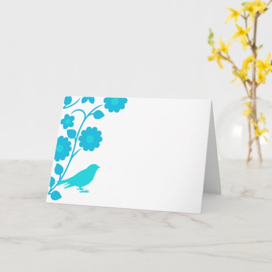 Blaue Vogel Karte (Gelbe Blume)