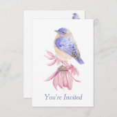Blaue Vögel Kunst - The Watercolor Eastern Bluebir Einladung (Vorne/Hinten)