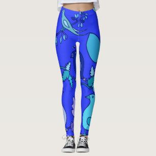 Blaue Vögel Leggings
