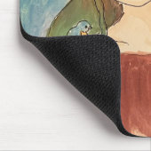 Blaue Vögel Mädchen Flieg Nicht Weg Mousepad (Ecke)