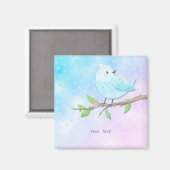 Blaue Vogel Magnet (Vorderseite/Rückseite)