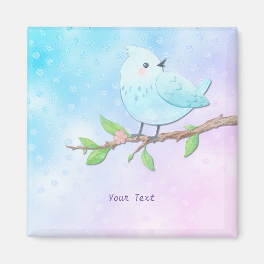 Blaue Vogel Magnet (Vorne)