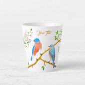 Blaue Vögel Milchtasse (Vorderseite)