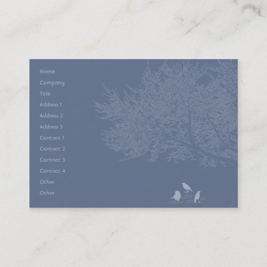 Blaue Vögel - mollig Visitenkarte (Vorderseite)