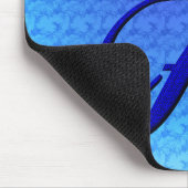 Blaue Vogel-Monogramm-Initial F Mousepad (Ecke)