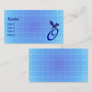 Blaue Vogel-Monogramm-Initiale O Elegant Visitenkarte