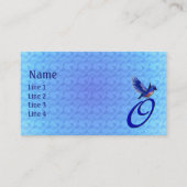 Blaue Vogel-Monogramm-Initiale O Elegant Visitenkarte (Vorderseite)