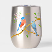 Blaue Vögel Monogrammiert (Vorderseite)