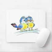 Blaue Vögel Mousepad (Mit Mouse)