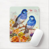 Blaue Vögel Mousepad (Mit Mouse)