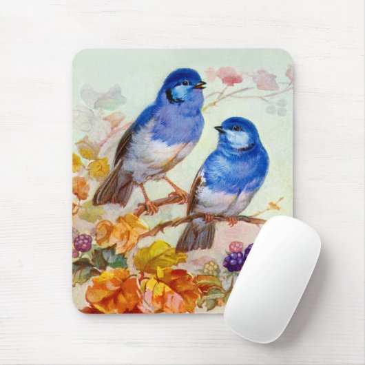 Blaue Vögel Mousepad (Mit Mouse)